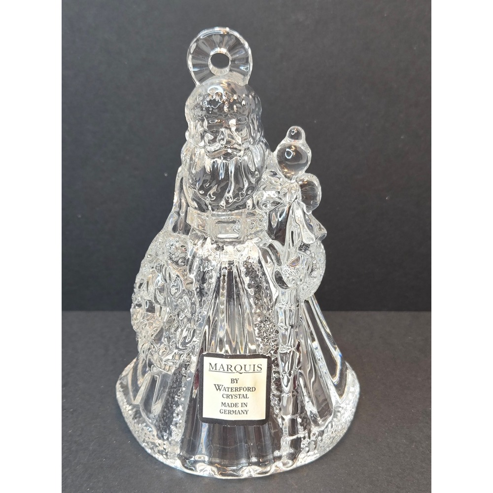 Marquis by Waterford Crystal Santa Claus Bell Figurine Germany Clear 4.5"